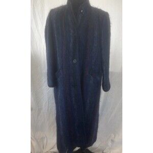 Paul Levy Coat Mohair Blue Indigo Purple Stripe NEEDS REPAIR Vintage